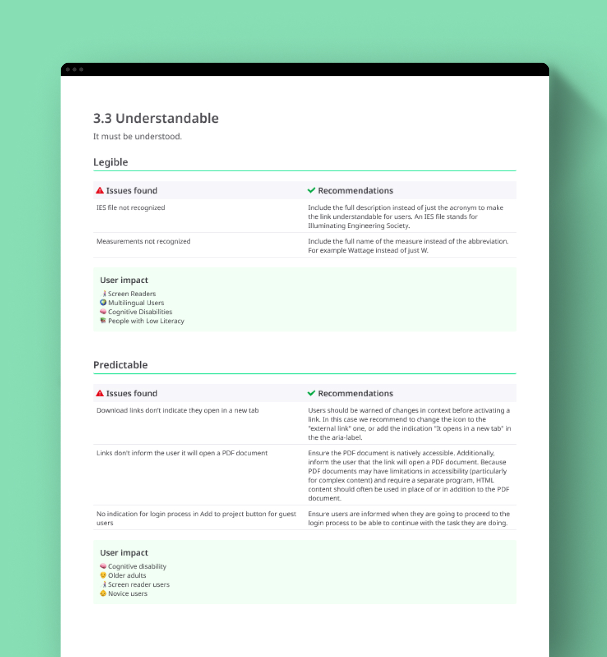 Signify accessibility audit