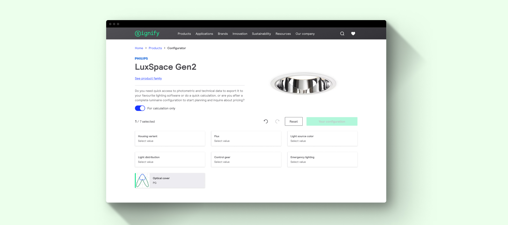 Signify Lighting configurator graphic support