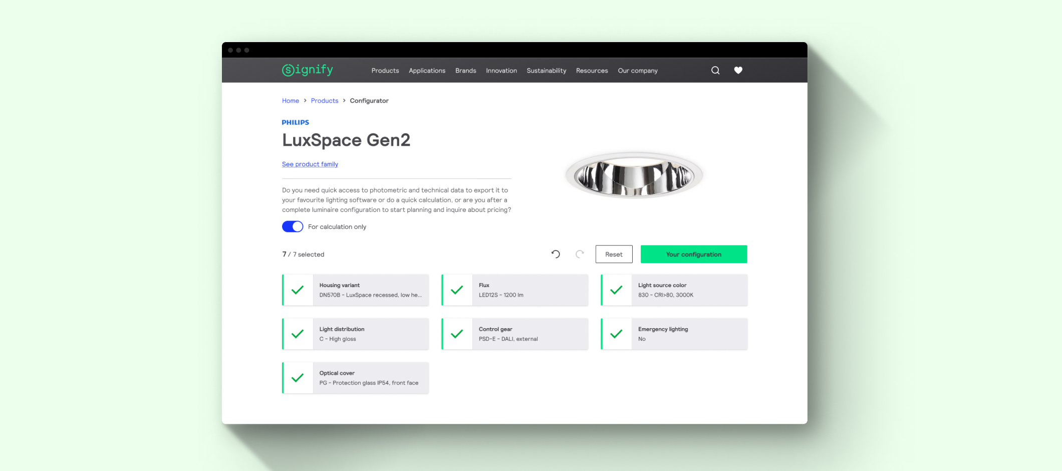 Signify Lighting configurator full configuration