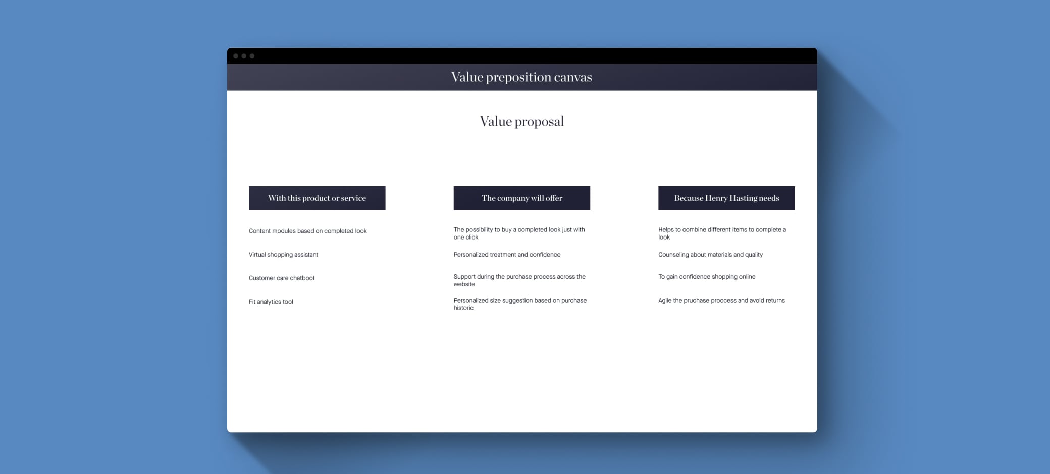 Hackett value preposition canvas insights