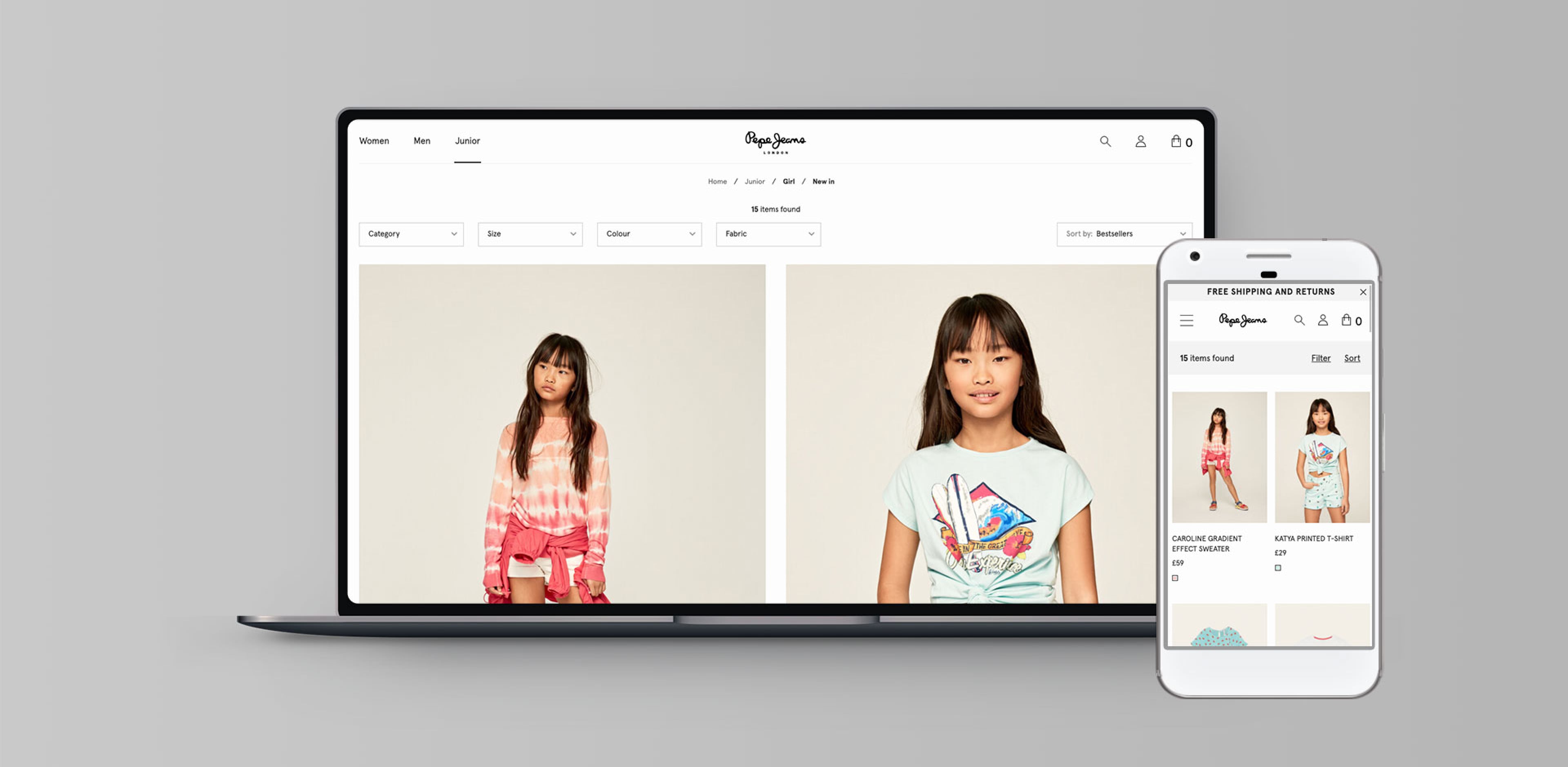 Pepe Jeans product listing page before